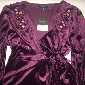 Floral suede sundress